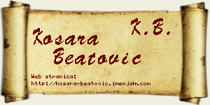 Kosara Beatović vizit kartica